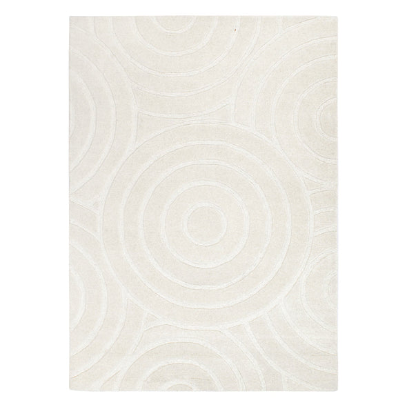 Les Nomades Ellipse in Cream Wool Rug