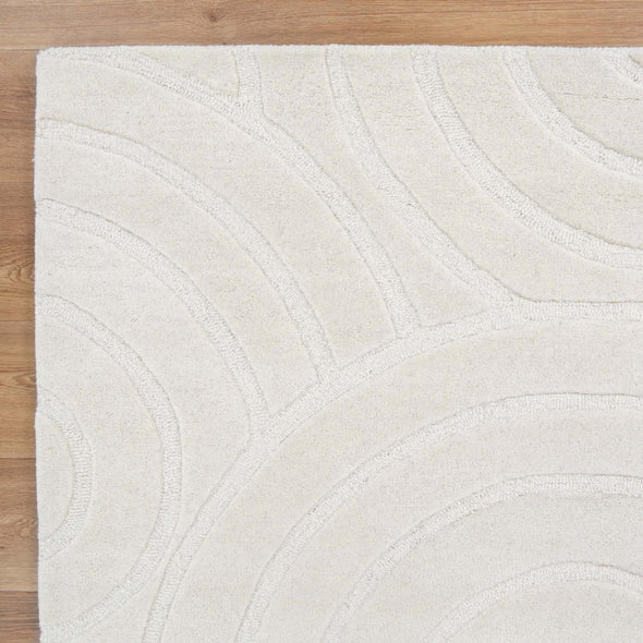 Les Nomades Ellipse in Cream Wool Rug