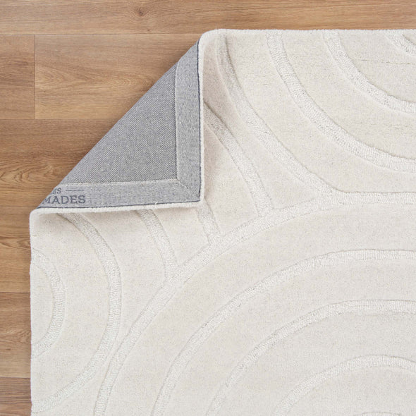 Les Nomades Ellipse in Cream Wool Rug