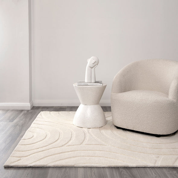 Les Nomades Ellipse in Cream Wool Rug