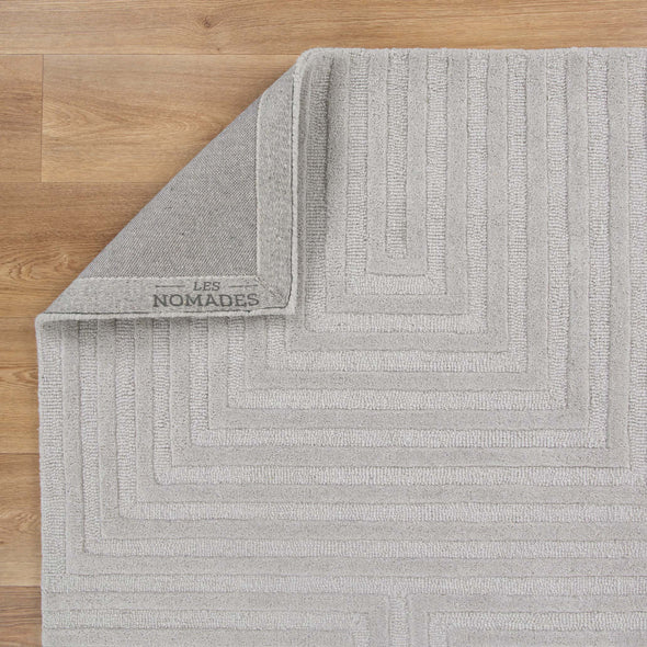 Les Nomades Felix in Light Grey Wool Rug