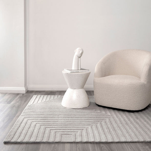 Les Nomades Felix in Light Grey Wool Rug