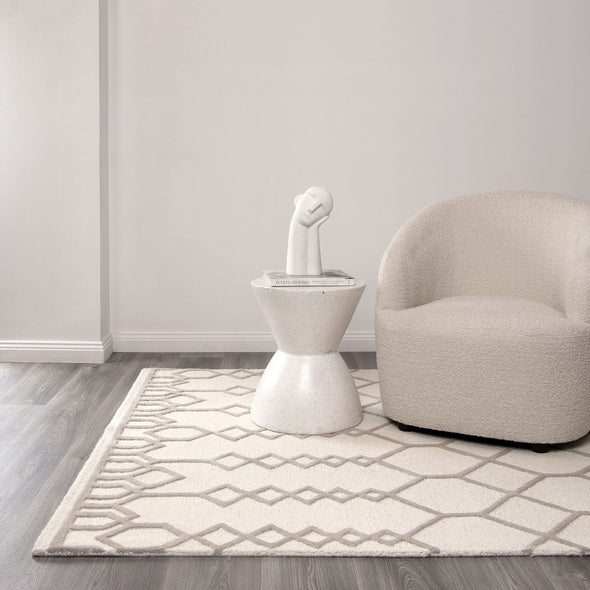 Les Nomades Senso in Beige Wool Rug