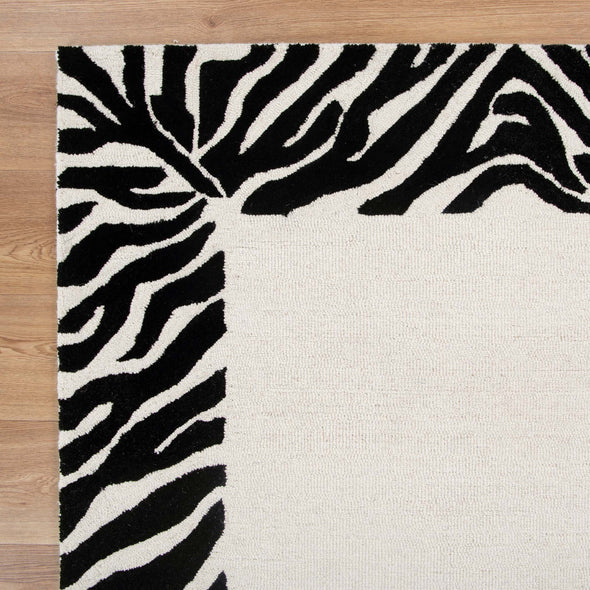 Les Nomades Zanzibar in Black & White Wool Rug