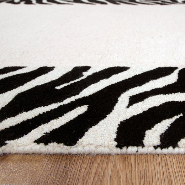 Les Nomades Zanzibar in Black & White Wool Rug