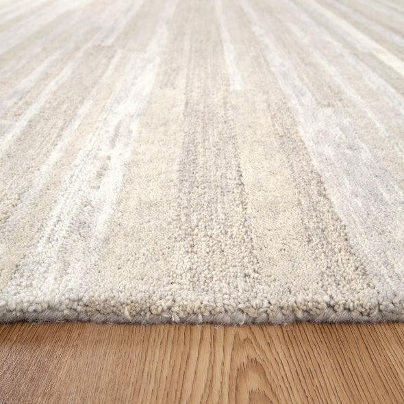 Les Nomades Linear in Beige Wool Rug