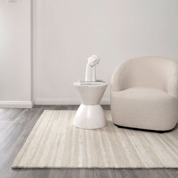 Les Nomades Linear in Beige Wool Rug