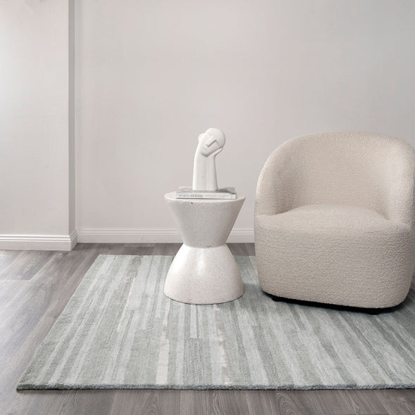 Les Nomades Linear in Light Ash Wool Rug