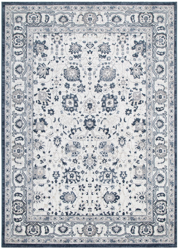 Maya Floral Traditional Blue Rug