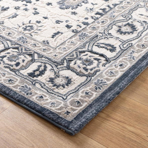 Maya Floral Traditional Blue Rug