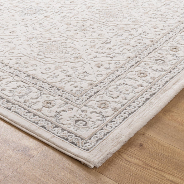 Maya Traditional Border Cream and Beige Rug