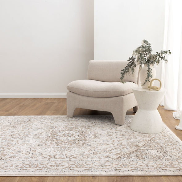 Maya Medallion Cream and Beige Rug