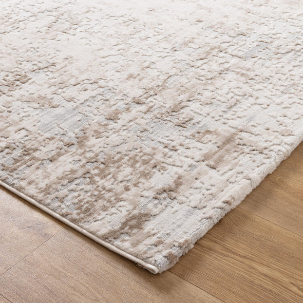 Maya Abstract Distressed Cream and Beige Rug