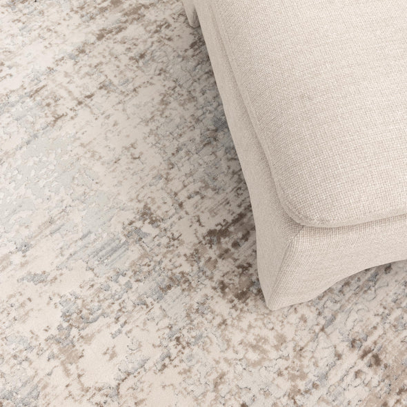 Maya Abstract Distressed Cream and Beige Rug