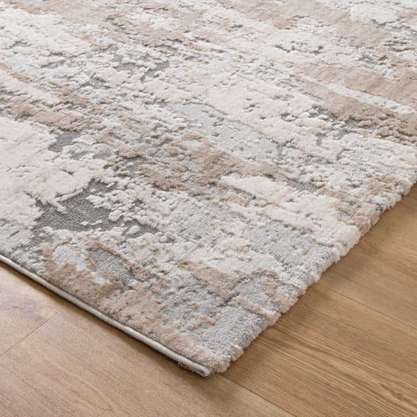 Maya Watercolour Astract Grey and Beige Rug