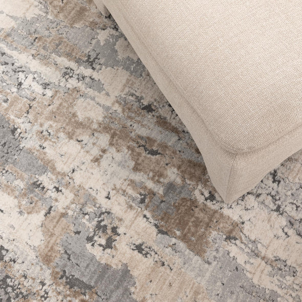 Maya Watercolour Astract Grey and Beige Rug