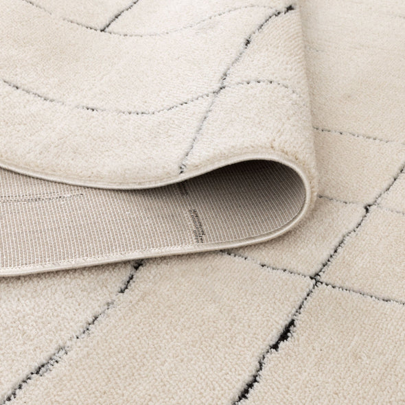 Mila Abstract Lines Black Cream Rug - MIL9