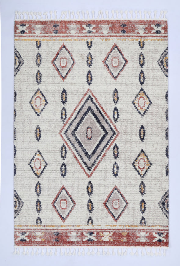 Boho Moroccan Tribal Diamond Multi Rug