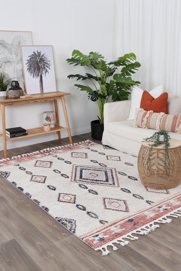 Boho Moroccan Tribal Diamond Multi Rug