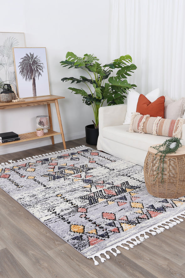 Boho Moroccan Cross Multi Rug