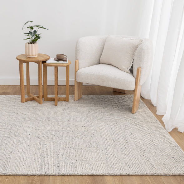Seren Silver Modern Wool Rug