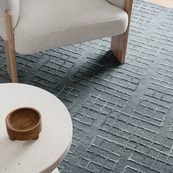 Abasco Steel Blue Knitted Wool Rug