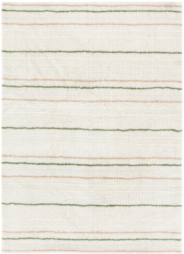 Highlands Olive Stripe Washable Wool Rug