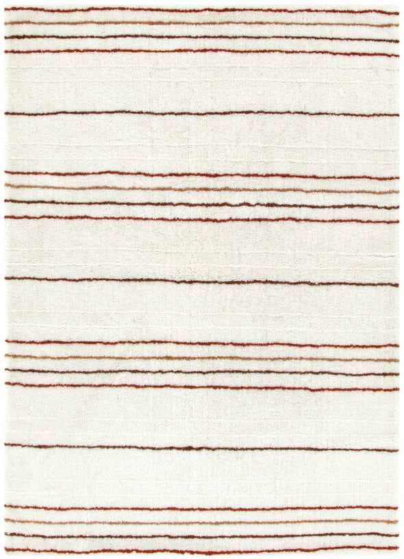 Highlands Terracotta Stripe Washable Wool Rug