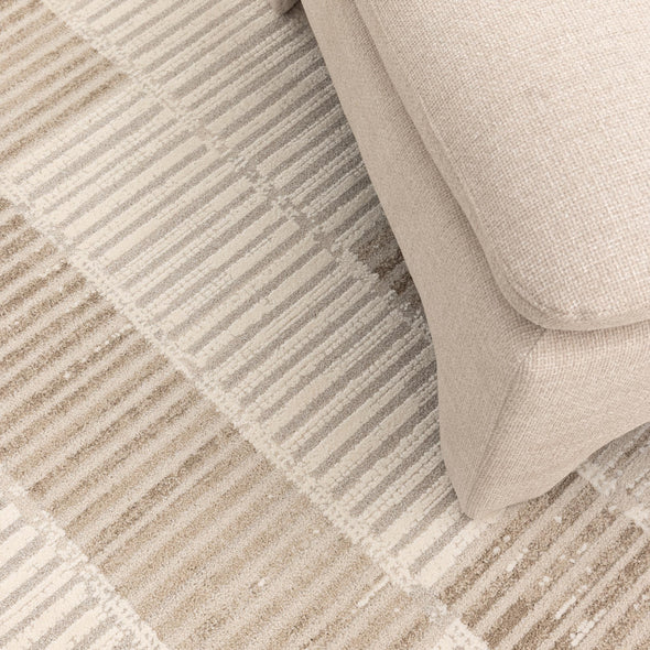 Trend Modern Stripes Grey and Beige Rug - T100