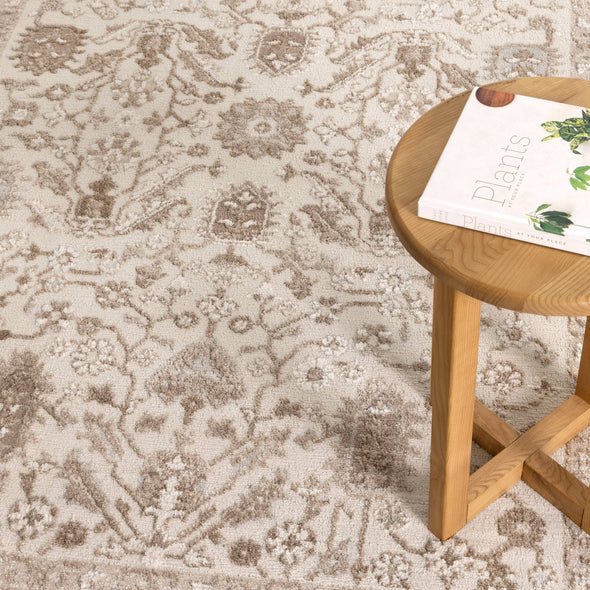 Sierra Oriental Border Beige Rug