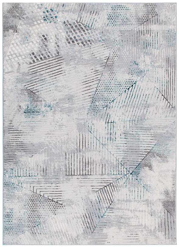 Vestige Geometric Grey Blue Rug