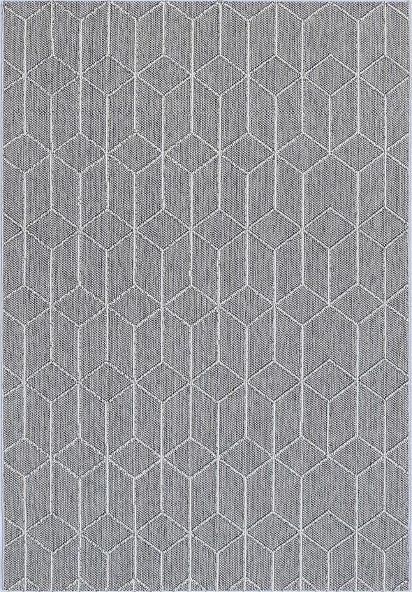 Vanuatu Sikua Grey Geometric Flatweave Rug