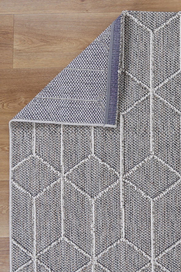 Vanuatu Sikua Grey Geometric Flatweave Rug