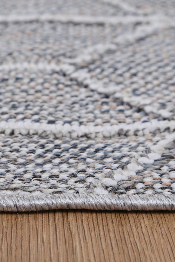 Vanuatu Sikua Grey Geometric Flatweave Rug