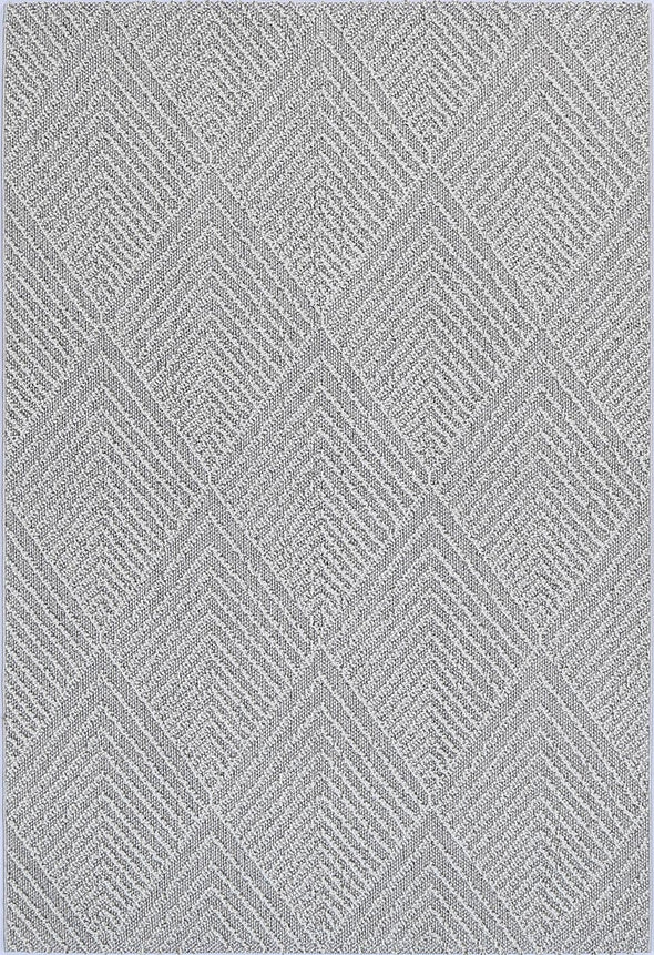 Vanuatu Kini Grey Geometric Flatweave Rug