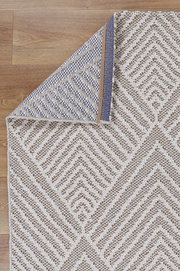 Vanuatu Onika Beige Geometric Flatweave Rug