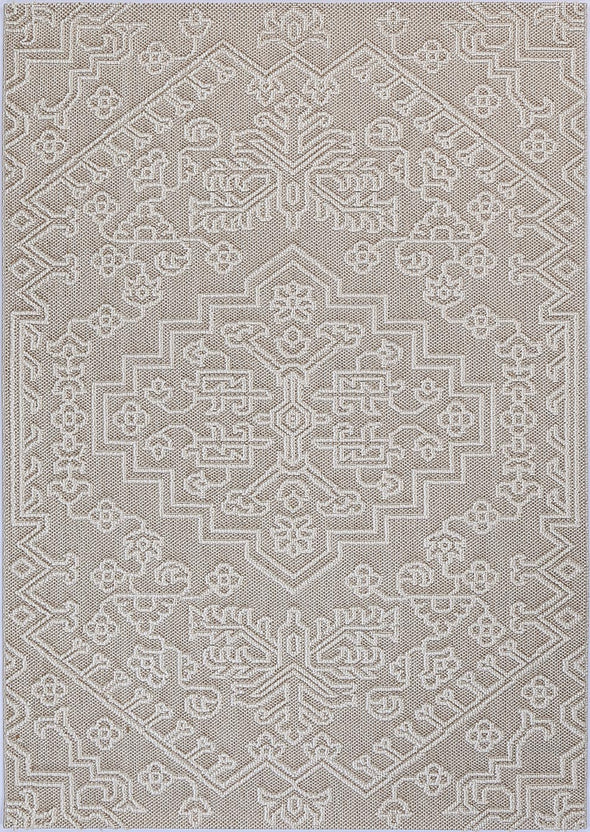 Vanuatu Waita Beige Tribal Flatweave Rug