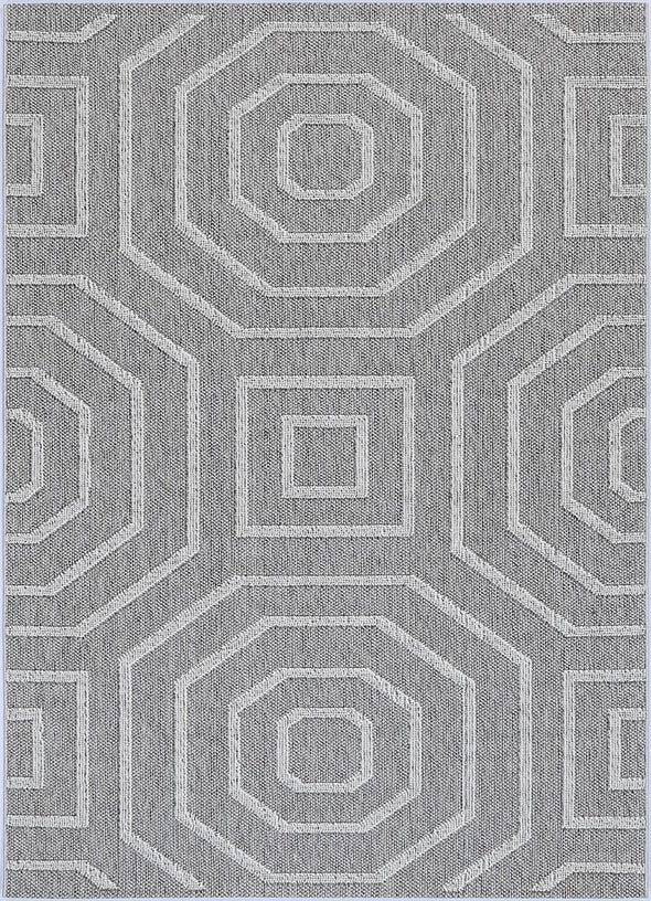 Vanuatu Devesi Grey Geometric Flatweave Rug