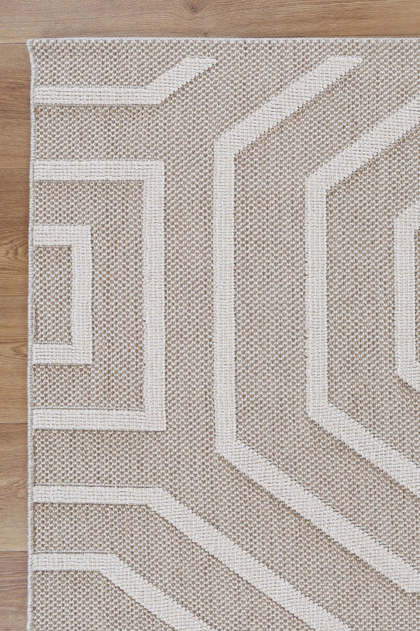 Vanuatu Lui Beige Geometric Flatweave Rug