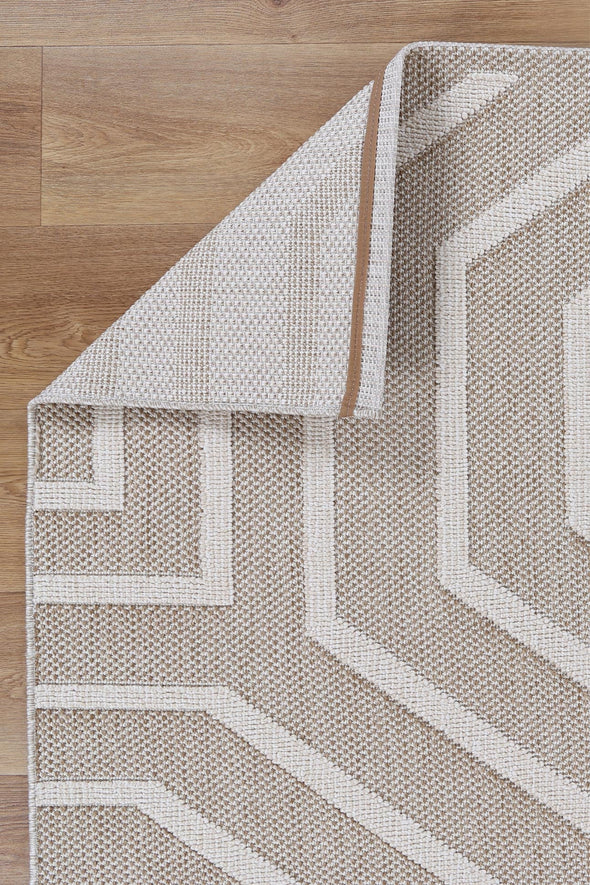 Vanuatu Lui Beige Geometric Flatweave Rug