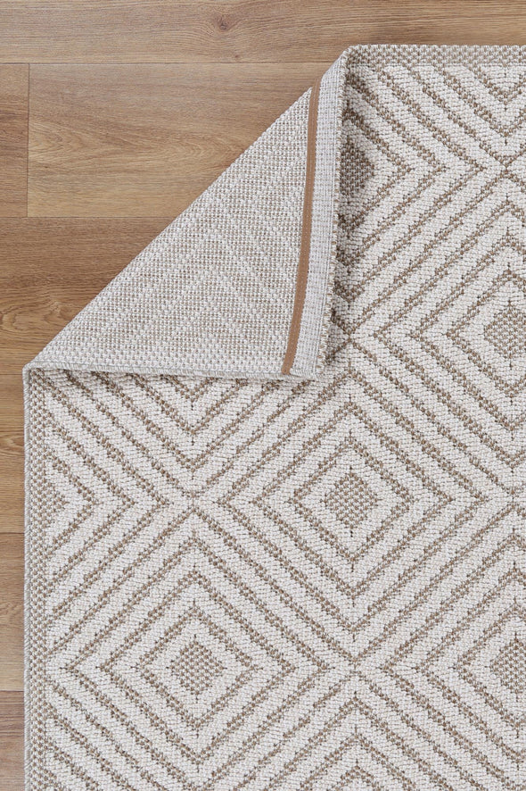 Vanuatu Wickham Beige Geometric Flatweave Rug