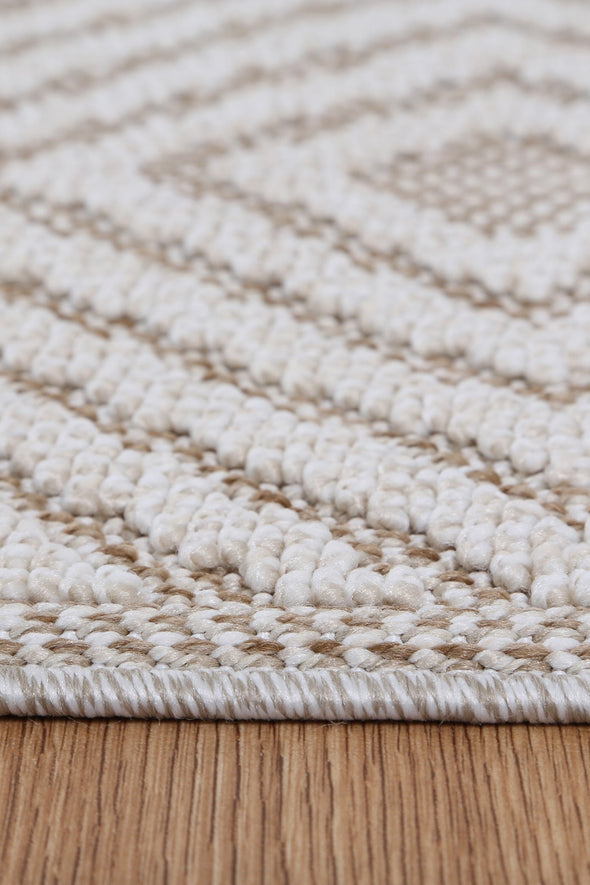 Vanuatu Wickham Beige Geometric Flatweave Rug