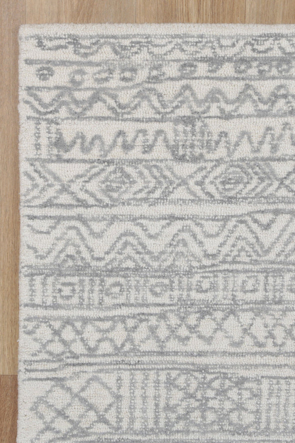 Posy Inca 01B in Grey Wool Rug