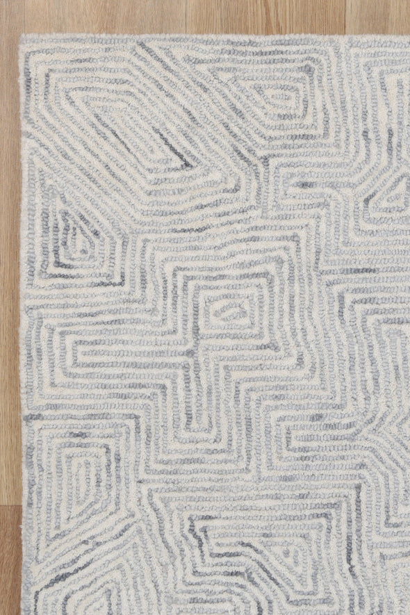 Sophia Mosaic Grey Wool Rug