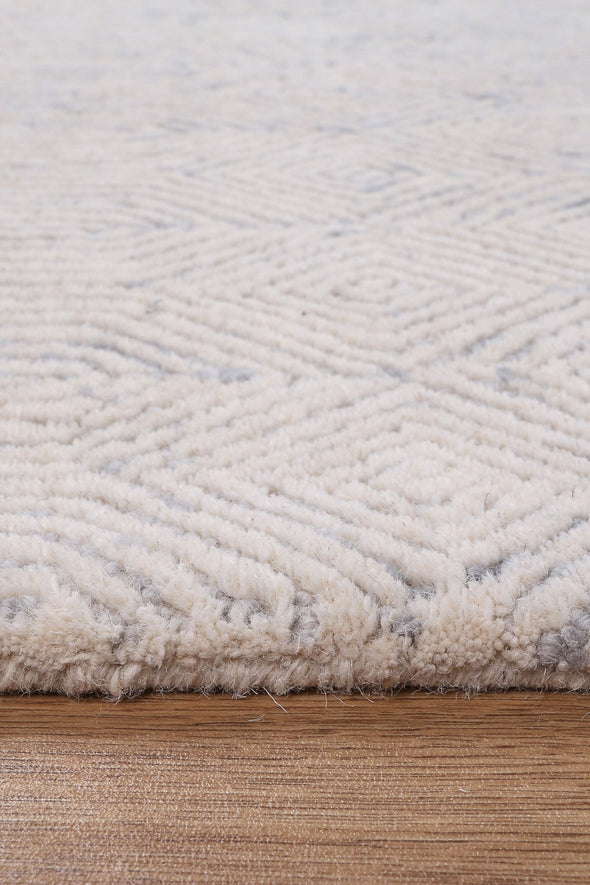 Sophia Diamond Grey Wool Rug