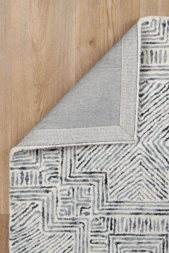 Sophia Geometric Ash Wool Rug