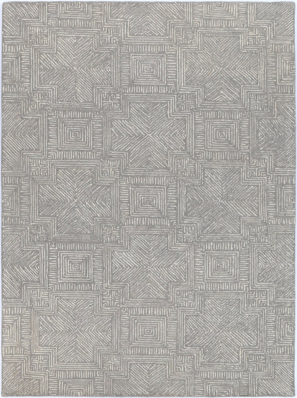 Sophia Geometric Charcoal Wool Rug