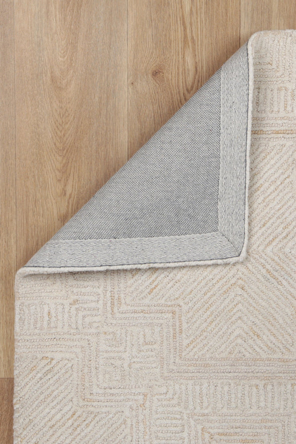 Posy Labyrinth  09D in Beige Wool Rug