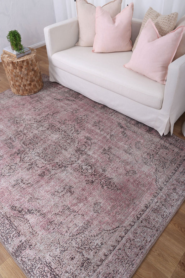 Home Culture Germain Rose Wipe Clean Machine Washable Traditional Vintage Kid&Pet Friendly 270 x 365cm Rug