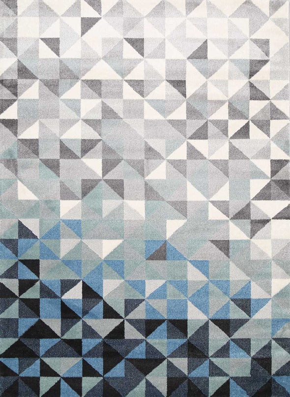 Morisot Mosaic Geometric Blue & Grey Rug